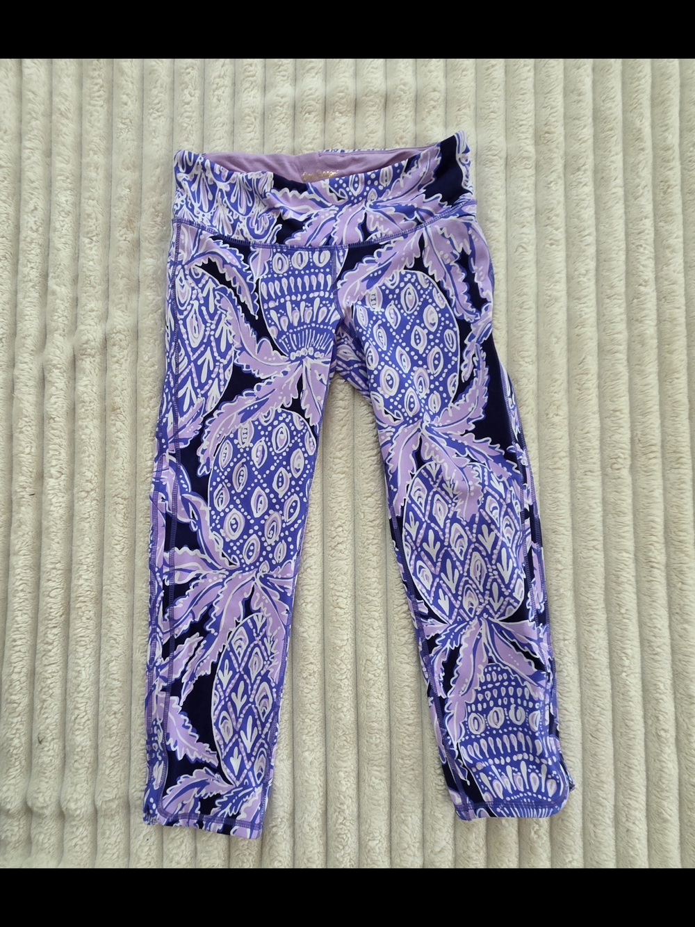 Lilly Pulitzer Luxletic Lavender & Navy Pineapple Print Leggings